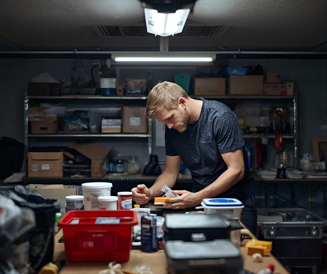 iemand die aan het preppen is op nood