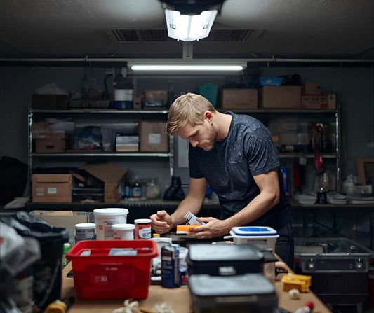 iemand die aan het preppen is op nood