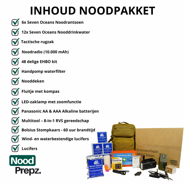 Uitgebreid noodpakket – Seven Oceans voedsel & drinkwater