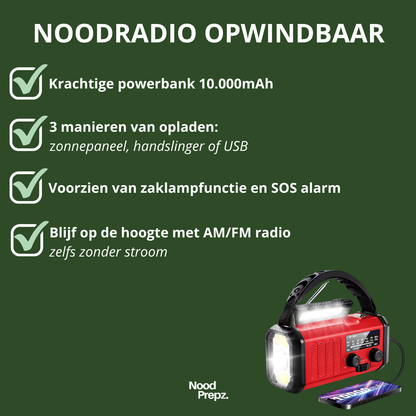 Noodradio met 10.000 mAh