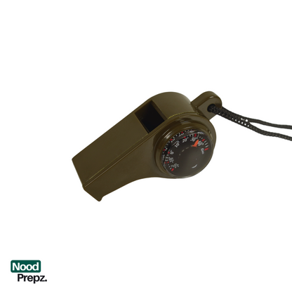 Fluitje met kompas en thermometer