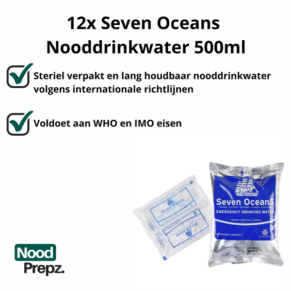 Uitgebreid noodpakket – Seven Oceans voedsel & drinkwater