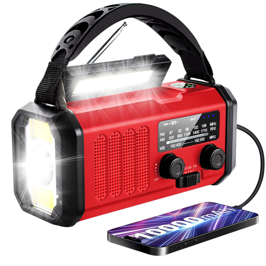 Noodradio met 10.000 mAh